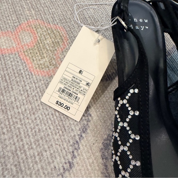 a new day Black Crystal-Embellished Pointed Slingback Flats - Picture 2 of 4